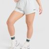 Lightweight Shorts with Printed Logo Light Grey Marl