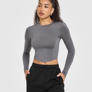 Mellow™ Soft Mid Long Sleeve Top Ash Grey