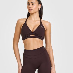 Unified Twist Sports Bra Plum Brown