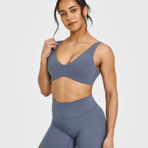 SoftMotion™ Scoop Back Bralette Granite Blue