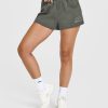 Lightweight Shorts with Graphic Dark Khaki
