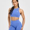EasyLift™ High Neck Sports Bra Glaucous Blue