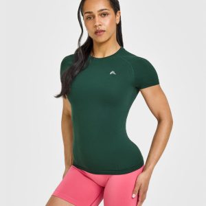 Go To Seamless Fitted Top Racing Green