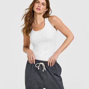 Cotton Fitted Vest Light Grey Marl