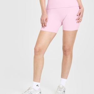 SoftMotion™ Fold Over Shorts 6" Chalk Pink