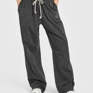 Raw Lounge Wide Leg Joggers Washed Black